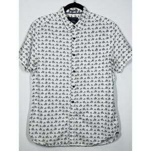 Cactus Man Slim Fit Button Down Polo Short Sleeve Causal Preppy Y2K Men's Medium